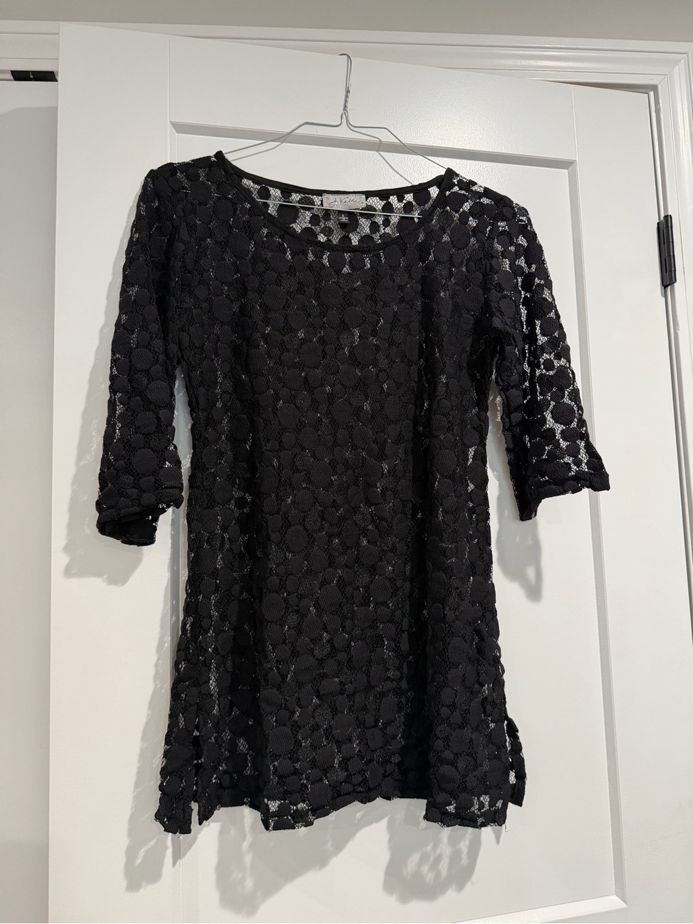 Black Lace Swim Coverup Tunic - Women's